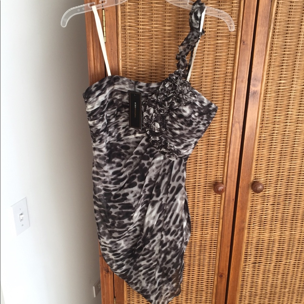 Black and grey printed BCBG dress - new with tags